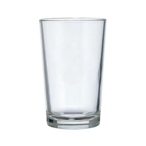 Vaso de caña para hostelería, resistente y apilable, ideal para cervezas y refrescos.