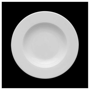 Plato hondo blanco Wersal de porcelana profesional para hostelería.
