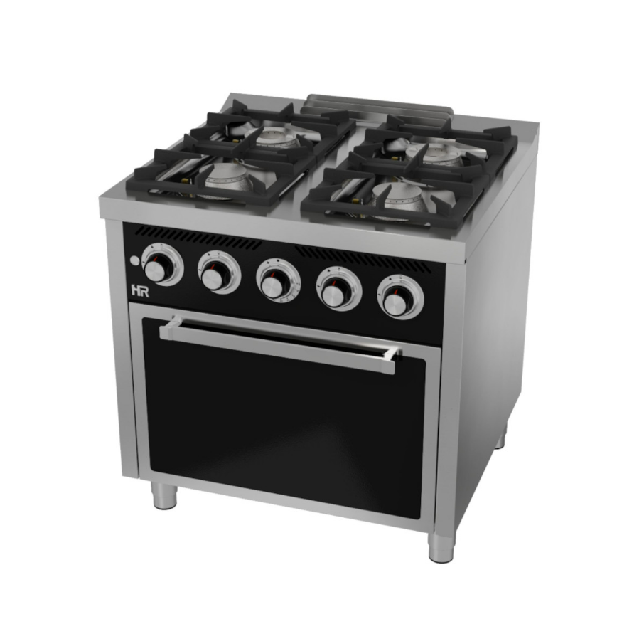 Cocina a gas profesional FAINCA HR C4F750H con 4 fuegos y horno