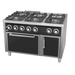 Cocina a gas profesional FAINCA HR C6F750H con 6 fuegos y horno