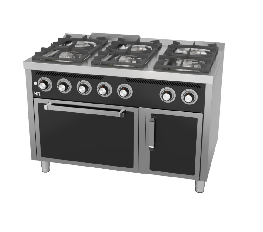 Cocina a gas profesional FAINCA HR C6F750H con 6 fuegos y horno