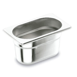 Cubeta 1/3 de acero inoxidable 18/10 para hostelería, medidas 176 x 325 mm, apilable y apta para lavavajillas